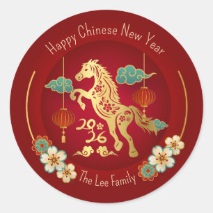 Adesivos do Ano Novo Chinês (Ano do Cavalo) Vermel