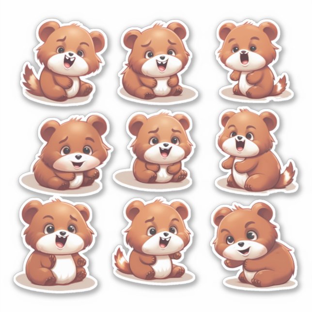 adesivos do bebê Red Pandas (Frente)