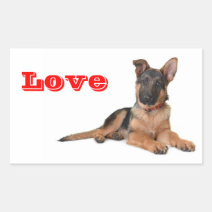 Adesivos do Cachorro Filhote Pastor Alemão Amor