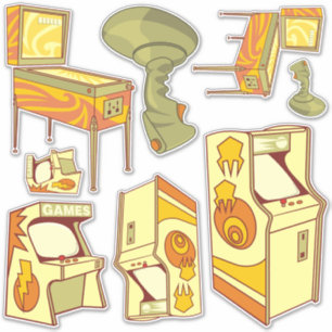 Adesivos do conjunto de ícones de jogos retrorrefl