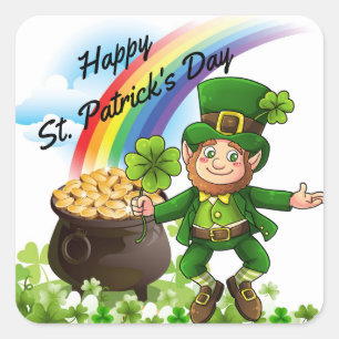 Adesivos do Dia de São Patrício Leprechaun Trevos