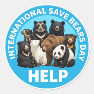 Adesivos do dia internacional de salvar os ursos.