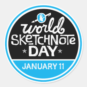 Adesivos do Dia Mundial do Sketnote