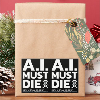 Adesivos do Logotipo A.I. Must Die™ (Fonte Branca)