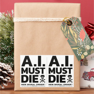 Adesivos do Logotipo A.I. Must Die™ (Fonte em Negr