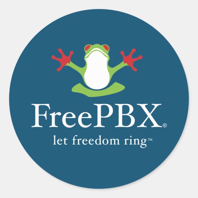 Adesivos do logotipo FreePBX (Azul) (Frente)