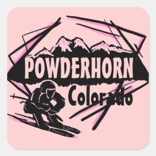 Adesivos do logotipo rosa do Pski do Powderhorn Co