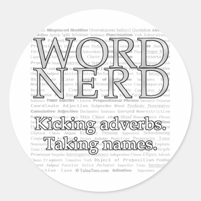 Adesivos do Nerd do Word (Frente)