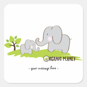 Adesivos do Planeta Orgânico dos Elefantes
