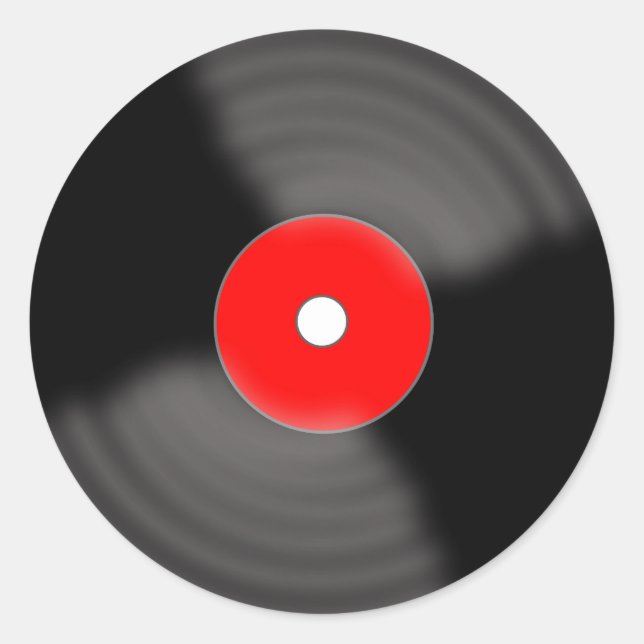 Adesivos do Registro de Vinilo Retro Vermelho (Frente)