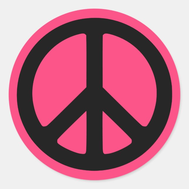 Adesivos do Símbolo da Paz Rosa (Frente)