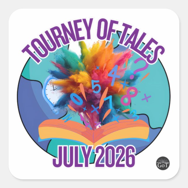 Adesivos do Torneio de Contos de Julho de 2026 (Frente)