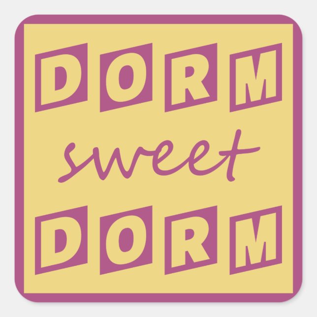 Adesivos "Dorm Sweet Dorm" (Frente)