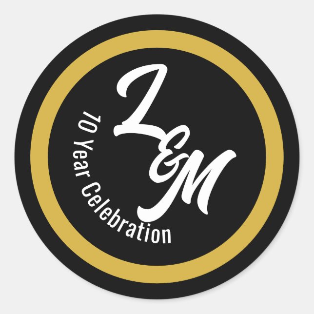 Adesivos Dourados Preto Branco Personalizados (Frente)