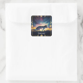 Adesivos e Etiquetas de Raposa Mágica - Obrigado