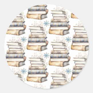 Adesivos e Selos de Livros e Flocos de Neve
