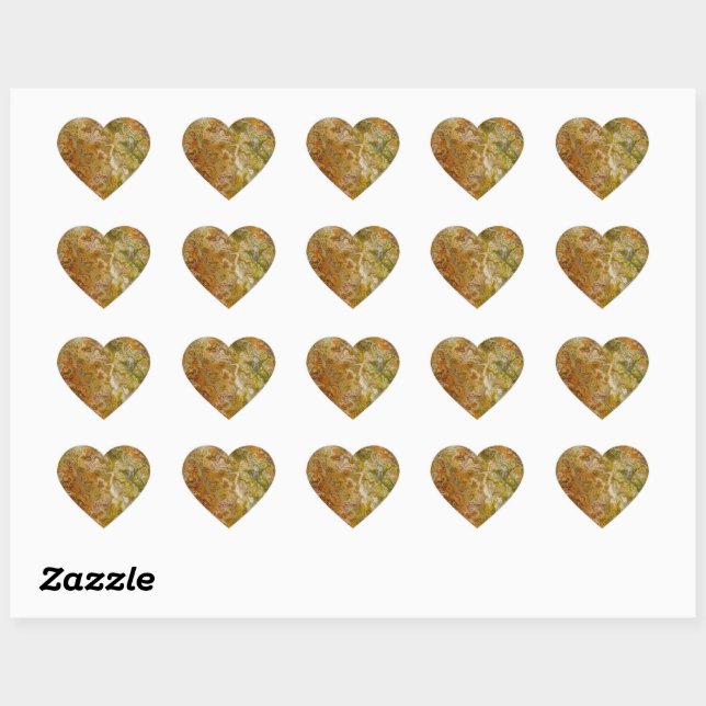 Adesivos Earthtone Marble Heart (Folha)