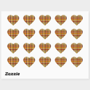 Adesivos Earthtone Plaid Heart