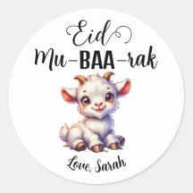 Adesivos Eid Mubarak redondos de cabra personaliza