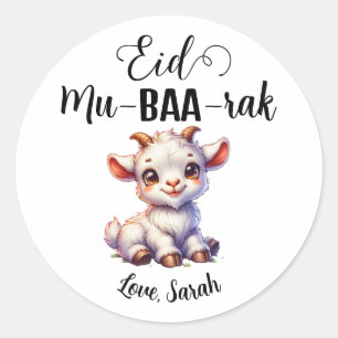 Adesivos Eid Mubarak redondos de cabra personaliza