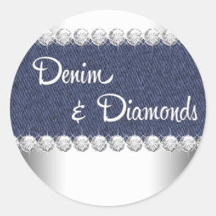 Adesivos Elegantes de Jeans e Diamantes