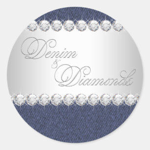 Adesivos Elegantes de Jeans e Diamantes