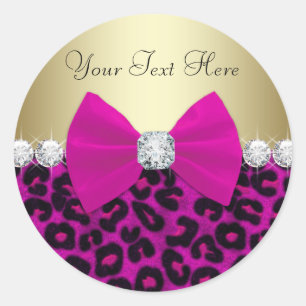 Adesivos Elegantes de Leopardo Rosa Quente