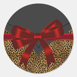 Adesivos Elegantes de Leopardo Vermelho