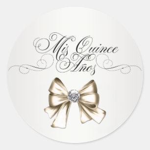 Adesivos Elegantes de Quinceanera Brancos