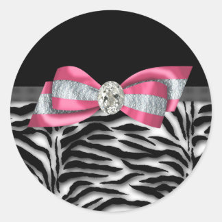Adesivos Elegantes de Zebra Rosa