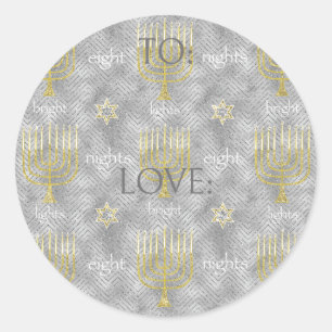 Adesivos Elegantes Hanukkah (1 1/2"/3")