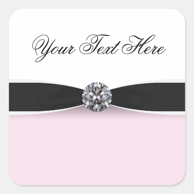 Adesivos Elegantes Rosa e Preto (Frente)