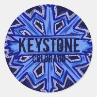 Adesivos em círculo de flocos de neve do Keystone