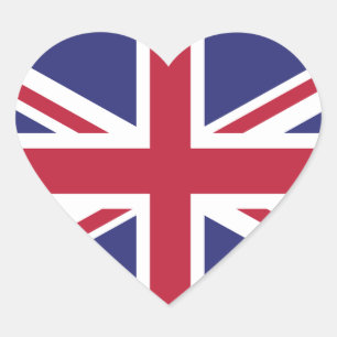 Adesivos em forma de coração da bandeira do Brexit