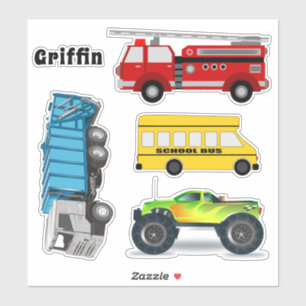 Adesivos em Forma de Nome de Meninos Caminhões Ôni