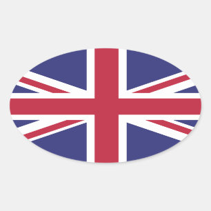 Adesivos em forma oval da bandeira do Reino Unido 