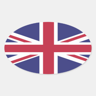 Adesivos em forma oval da bandeira do Reino Unido