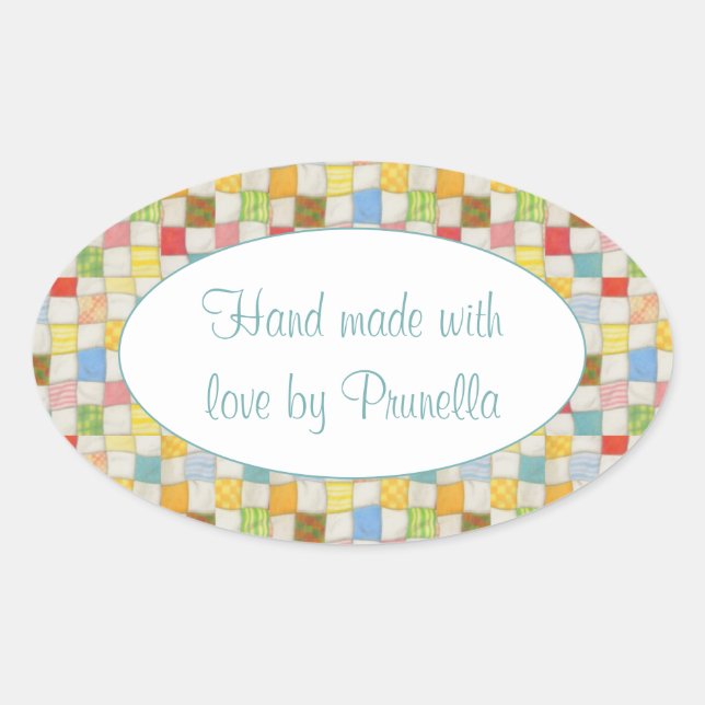 ADESIVOS em Patchwork Oval "Feito à Mão" (Frente)