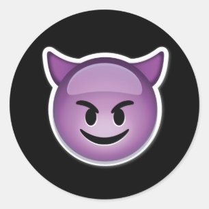 adesivos emoji de diabo roxo e feliz