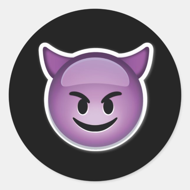 adesivos emoji de diabo roxo e feliz (Frente)