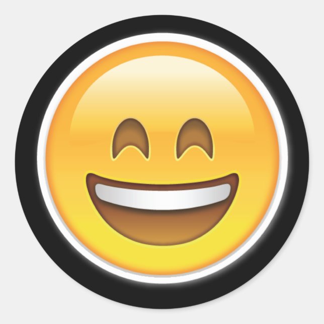 adesivos emoji de sorriso grande feliz (Frente)