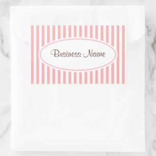 Adesivos Empresariais Listrados Rosa Retro