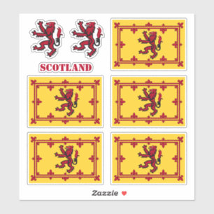 Adesivos Escócia, Rampant & Scottish Flag / Lion