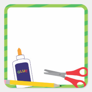 Adesivos Escolares com Crayons e Glue