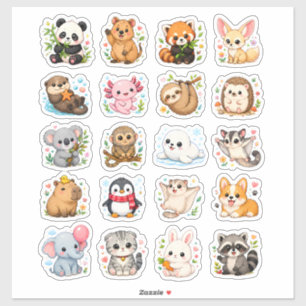 Adesivos estéticos de animais fofos