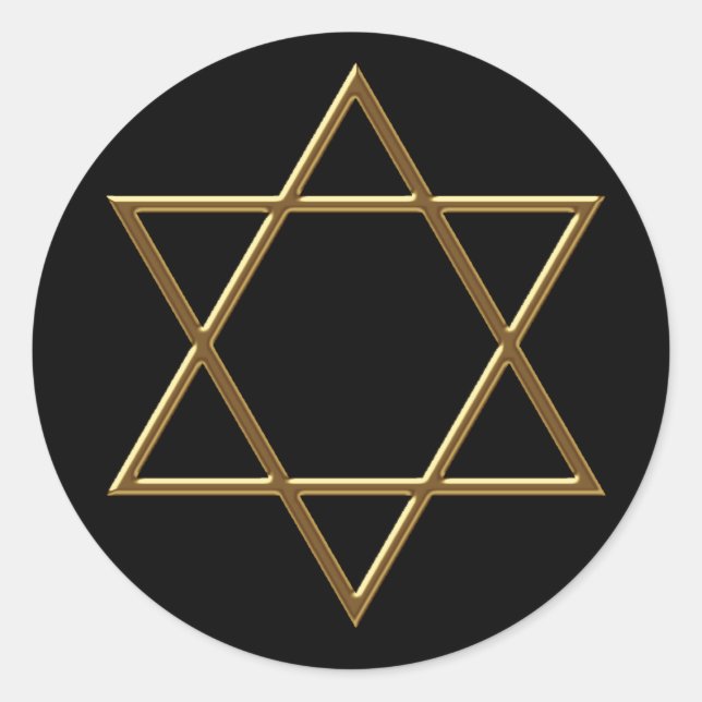 Adesivos Estrela de Davi em Ouro Preto (Frente)