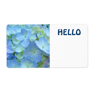 Adesivos etiquetas Nome HELLO Azul Floral personal