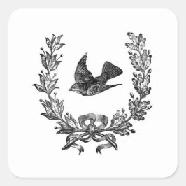 Adesivos europeus "Velho Mundo" - Pássaro/Grinalda