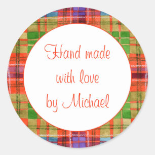 ADESIVOS "FEITOS À MÃO" MAC RAE TARTAN 3" Redondos