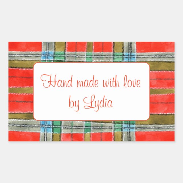 Adesivos "Feitos à Mão" Retangulares MAC BAIN TART (Frente)